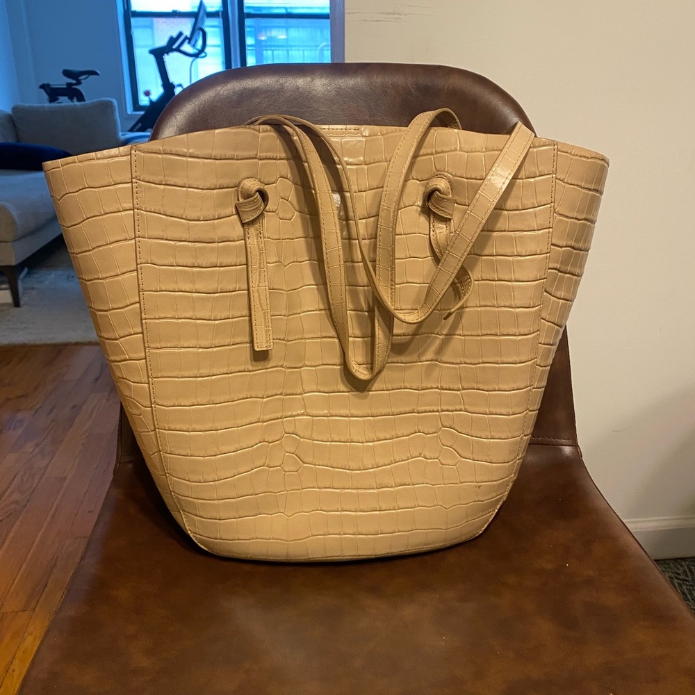 Loeffler Randall Tan Snakeskin Shoulder Bag
